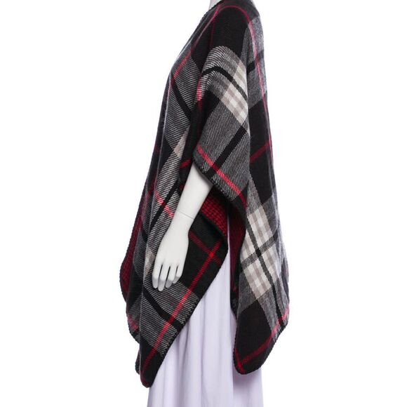 Woolrich Red Black Cape/Shaw Reversible Wool *WARM & COZY - Picture 7 of 12